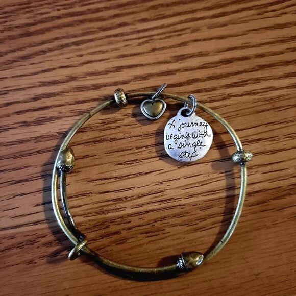 BRIGHTON Art & Soul "A Journey..." Adjustable Brass Bracelet JEWELRY TO LIVE IN - Picture 2 of 4